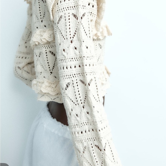 Zara NWT knit long sleeves top Sz L - Picture 4 of 8